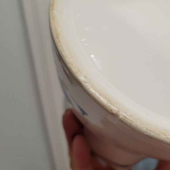 Vintage Cream white milk pitcher small Blue Geese Cottage Grandma Goose Ceramic - Picture 8 of 9